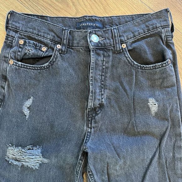 Aeropostale‎ Women's 90S Baggy Jeans Black 4R Pre-Owned - Picture 2 of 3